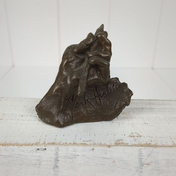 Vintage Mark Hopkins Signed Bronze Sculpture Hand Sculpting Tool Thumb Print 02 - Picture 9 of 9
